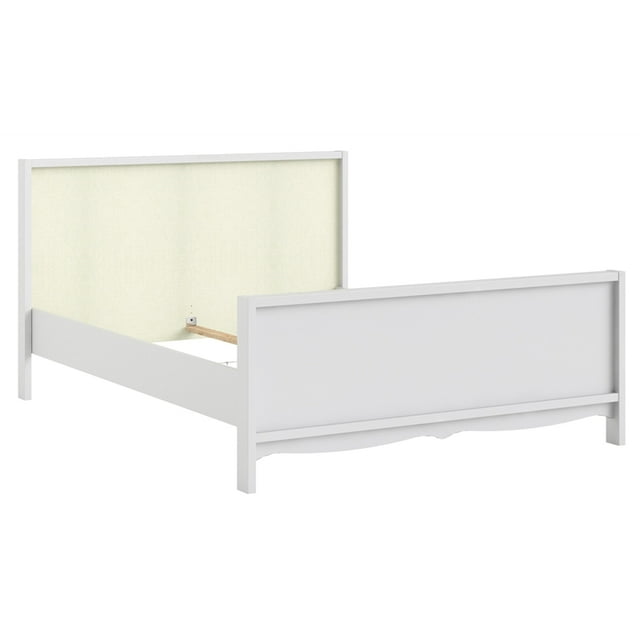 Tvilum Biscayne Lit Grand en Bois Manufacturé avec Rouleau de Lattes en Textile Blanc Beige