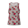 thumbnail image 5 of Wukai Rose Flowers Print Men’s Workout Tank Top Sleeveless Muscle T shirt Gym Running Fitness Tank Top-Large, 5 of 7