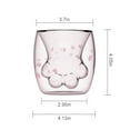 thumbnail image 3 of Taza con forma de pata de gato, taza de café con forma de garra de gato, taza de vidrio de doble pared, regalo novedoso para amigos, 3 of 5