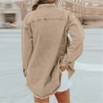 thumbnail image 4 of Kixjoy Womens Denim Jacket Oversized Button Down Denim Jacket Casual Fall Long Sleeve Shirts Fashion Lightweight Loose Fit Coat for Women with Pockets, Khaki XXL, 4 of 4