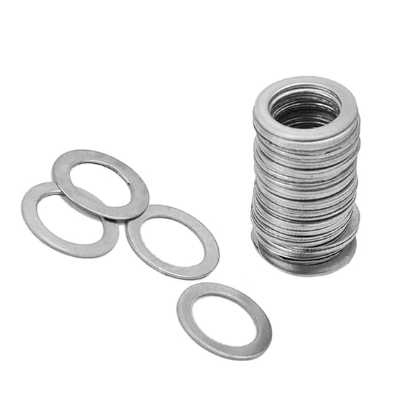 DECORNIJIA Washer Silver 50Pcs 1.35x1.35x0.05in Flat Washer
