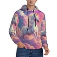 thumbnail image 2 of Daiia Colorful Cloud White Horse for Men's Fashion Hoodies & Sweatshirts with Kangaroo Pocket Hooded Sweatshirt Breathable & Moisture Wicking-X-Large, 2 of 7