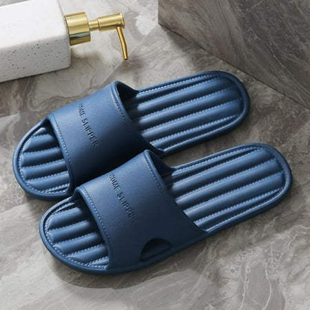 Women/Men s Slip On Slippers Non-Slip Shower Sandals for Women  Shower Bath Slippers Beach Water Slide House Slippers for Indoor Outdoor Summer Fall  Black Soft Foams Sole Pool Shoes for Bathroom