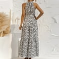 thumbnail image 5 of Edvintorg Women Boho Dress Fashion Summer Halter Sleeveless Print Sexy Casual Sling Long Maxi Dress Sundresses Vacation Outfits for Women, 5 of 7