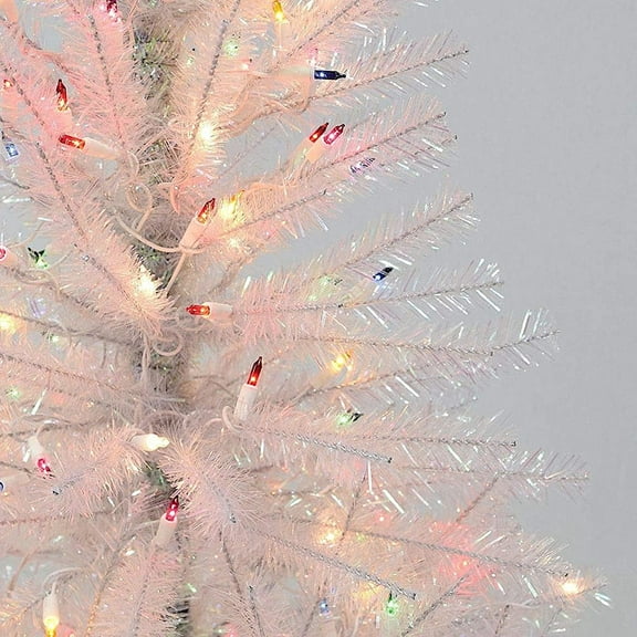 Kurt Adler 4.5-Foot Pre-Lit Glisten Pine Tree and Multi-Color Lights