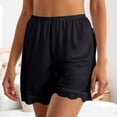 thumbnail image 4 of Womens Shorts Satin Silk Lace Shorts Casual Elastic Waist Lounge Shorts 2026 Summer Micro Mini Pajama Shorts (Black,M), 4 of 8