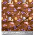 thumbnail image 1 of Soimoi Poly Georgette Fabric Bat,Witch Hat & Magic Potion Halloween Print Fabric by The Yard 42 Inch Wide, 1 of 1