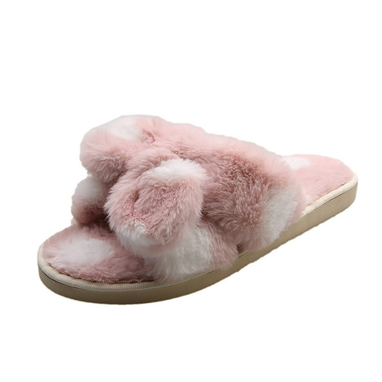 Walmart pink fuzzy online slippers