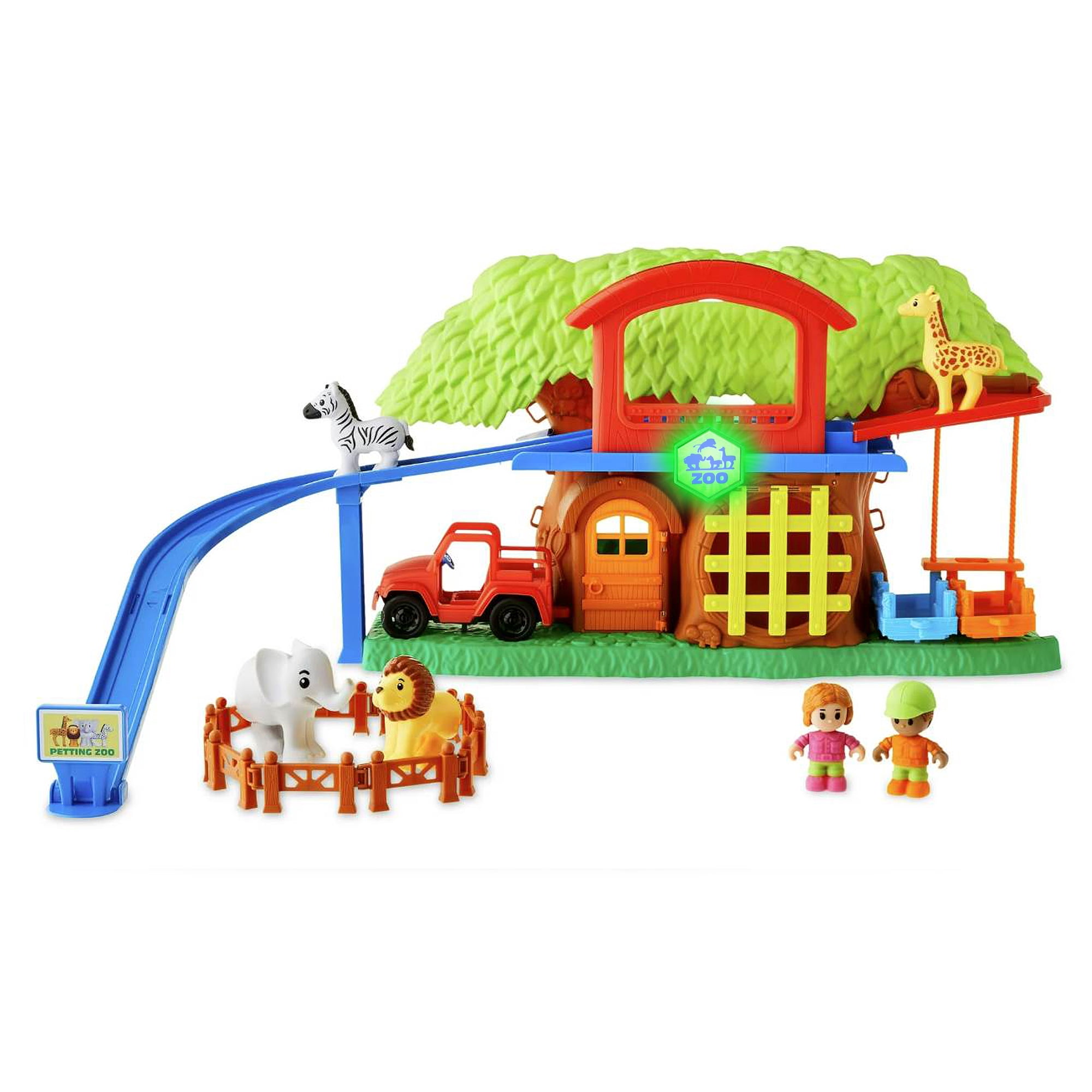Kid Connection Animal Zoo Play Set with Lights and Sounds, 22 Pieces, Toddler Toys