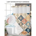 thumbnail image 4 of No Hook Cloth Fabric Shower Curtain with Snap in Liner, Retro Morocco Waterproof Shower Curtains Set with See Through Top Window, Colorful Rustic Abstract Shabby Texture Bath Curtains Shower 36"x72", 4 of 6