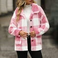 thumbnail image 2 of Vinsonshop Womens Sherpa Jacket Shakets for Women Peacoat Womens Coat Teddy Jacket Women Winter Coats for Women Fleece Tops for Women Fuzzy Jackets for Women Pink XL, 2 of 7