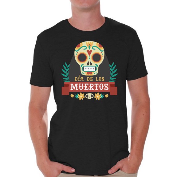 Awkward Styles Skull T-Shirt Sombrero Mask Shirts for Men