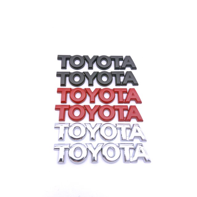 2 x metal toyota letra logo coche auto lado trasero emblema insignia pegatina pegatina toyota