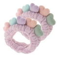 thumbnail image 6 of OUNONA Adjustable Violet Heart Hair Bands, 2-Pack Soft Headbands Ideal for Skincare, Shower, and Daily Use, 6 of 7