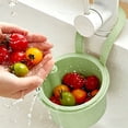 thumbnail image 6 of Sink Strainer Basket - Hanging Sink Colander Drain Basket, Upgrade Quicks Draining Tool with Bottom Release for Mess-Free Hands-Free Cleanup Green, 6 of 6