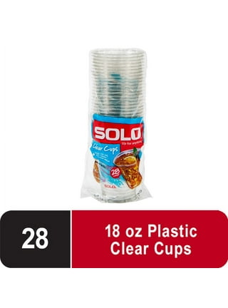 Solo Write on Disposable Plastic Cups, Printed, 18Oz, 22 Count