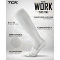 thumbnail image 2 of TCK Over the Calf Work Socks 3 Pair Moisture Wicking for Men and Women (White, Large), 2 of 2