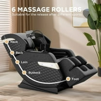 Massage Chair Recliner with Zero Gravity with Full Body Air Pressure PU Leather black