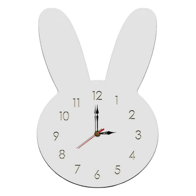 Reloj de pared de conejito, decoración de habitaciones, colección de animales, relojes decorativos para paredes blanco