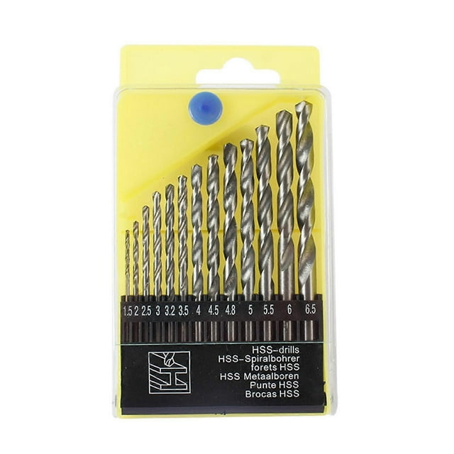 13pcs Bearing Steel Twist Drill Bit Set, Carbide Twist Drill Bits, Stainless Steel Twist Drill Bits with Storage Case