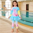 thumbnail image 2 of ZXLBBD Girls Swimsuits Cute Cartoon Print Swimsuit UV Protection Quick Drying Two Piece Bathing Suit Stretch for Beach Pool Summer Holiday Vacation Swimwear Size 4 Y-5 Y, 2 of 4