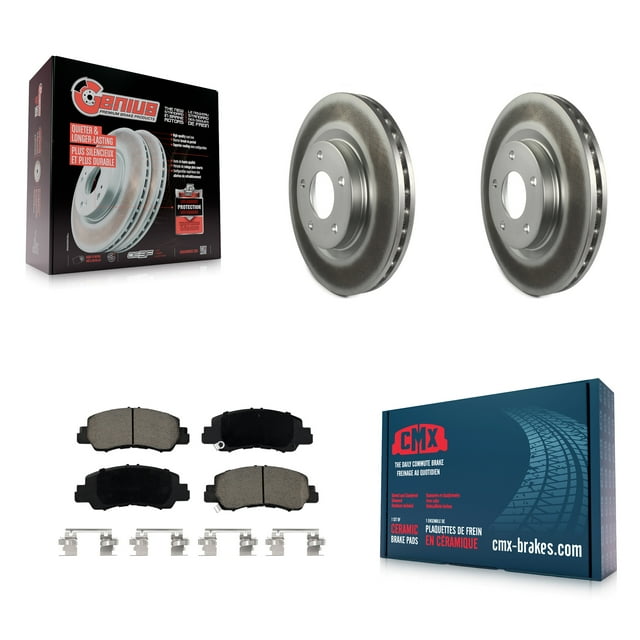Transit Auto Front Coated Disc Brake Rotors and Ceramic Pads Kit for Car 2018-2020 2022 Mitsubishi Eclipse Cross KGC-102228