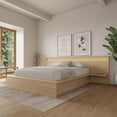 thumbnail image 4 of Luna Bedroom Set with Slatted Bedframe, Wide Headboard with Lights and Shelves, 4 of 7