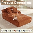 thumbnail image 2 of Kosynda Extra-long 79" Chaise Lounge Chair Indoor, Corduroy Upholstered Modern Sofa Couch with Pillows for Living Room, Office, No Assembly Required, Brown, 2 of 7