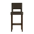 thumbnail image 2 of Linon Vega 30" Full Back Wood Bar Stool, Dark Brown Faux Leather, 2 of 7