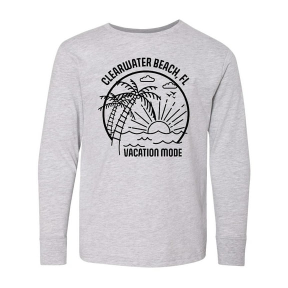 Inktastic Summer Vacation Mode Clearwater Beach Florida Long Sleeve Youth T-Shirt
