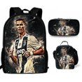thumbnail image 1 of 3 Pcs/set 16 Inch Ronaldo Cr7 Children School Bags For Boys Girls Kids Cartoon Schoolbag +lunch Bag+pen Bag, 1 of 4