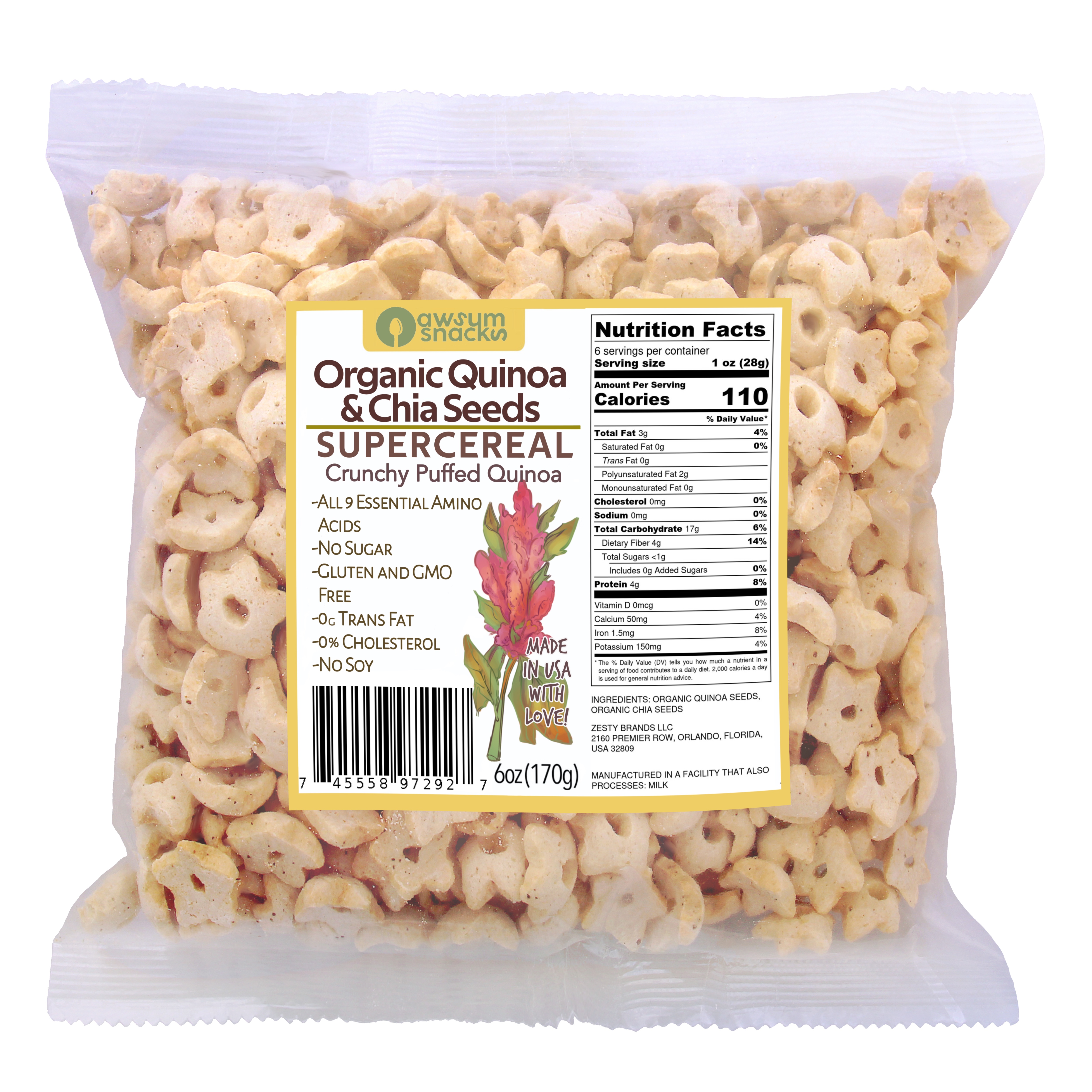 Awsum Snacks Quinoa & Chia Seeds Supercereal Healthy Breakfast Cereal