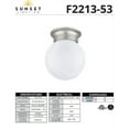 thumbnail image 2 of Sunset Lighting F2213-53 Flush Mount with Faux Alabaster Glass, Satin Nickel Finish, 2 of 2