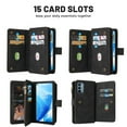 thumbnail image 4 of Dteck OnePlus Nord N200 5G Case, Heavy Duty 15 Card Slots Large Capacity Zipper Pocket 2 in 1 Wallet Phone Case for OnePlus Nord N200 5G, Black, 4 of 6
