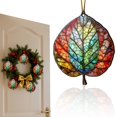 thumbnail image 2 of Fall Leaves Ornaments,2D Acrylic Maple Leaves Window Hanging Decor Fall Ornaments,Colorful Acrylic Hanging Decor Fall Leaves Ornaments for Small Tree, Window, Autumn Home Decoration,D, 2 of 5