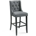 thumbnail image 2 of Modway Baronet Tufted Button Upholstered Fabric Bar Stool in Gray, 2 of 7