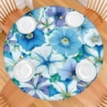 thumbnail image 2 of Pioneer Flower Floral Print Pattern Round Fitted Tablecloth with Elastic Edge,Dining Table Cover Waterproof,Outdoor Round Tablecloth for Camping,Dining,Indoor and Outdoor, 2 of 7