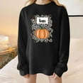 thumbnail image 2 of Olyvenn Fall Happy Sweatshirt Funny Thanksgiving Quotes Shirt Women Pumpkin Leopard Letter Printed Crewneck Pullovers Black XXXL, 2 of 4
