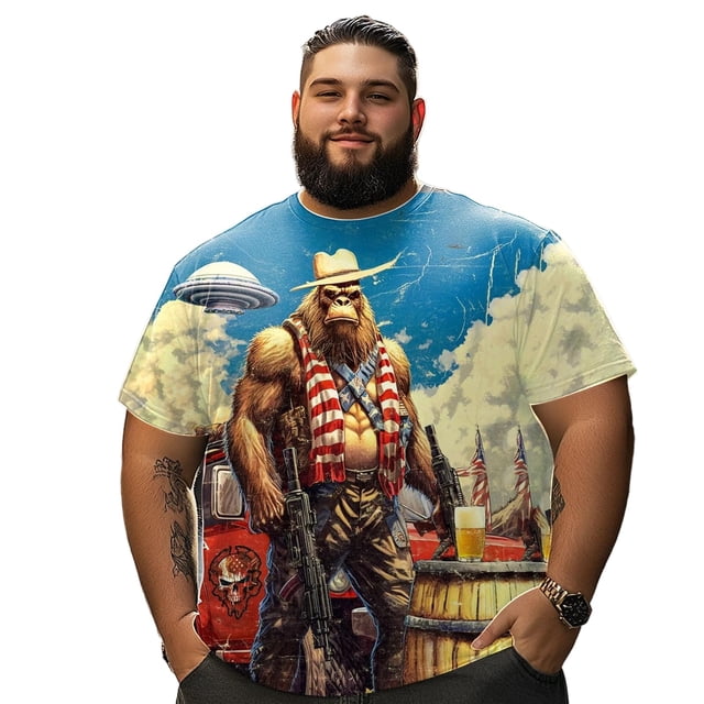 playera grande y alto para hombre big and tall men t shirt camisas playeras manga corta 4XL 3DTS10051