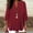 Wine, variant on Tsesme Linen V-Neck Tops for Women Capris Sleeve Pullover T-shirt with Side Button Loose Fashion Shirt