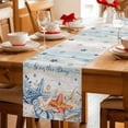 thumbnail image 5 of Navy Blue Beige Starfish Table Runner 70 Inches, Coastal Nautical Summer Coral Shell Bed Runner Dresser Scarves Tabletop for Indoor Outdoor Parties/Ceremony/Banquet, 13" x 70", 5 of 9