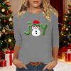 thumbnail image 2 of asdoklhq Sweatshirts Ladies' Christmas Round Neck 3/4 Sleeve T-shirt Shirt Gray M, 2 of 5