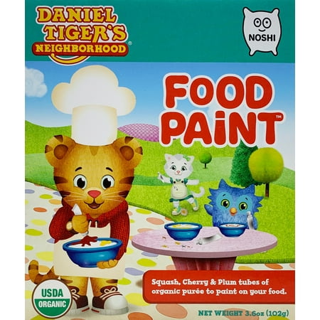 Noshi Edible Organic Daniel Tiger Food Paint: Squash, Plum & Cherry Puree, 3.6oz.