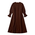 thumbnail image 5 of LYHaoo Elegant Girls Dress With Floral Lace Hem And Round Neck Pure Color Party Gown For And Celebrations，Girls A Line Dresses Sizes 3-4 Years Brown, 5 of 5