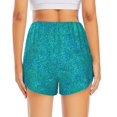 thumbnail image 4 of Uemuo Blue Green Glitter Pattern Women's Athletic Shorts High Waisted Running Shorts with Liner Pockets Gym Elastic Workout Shorts-X-Large, 4 of 9