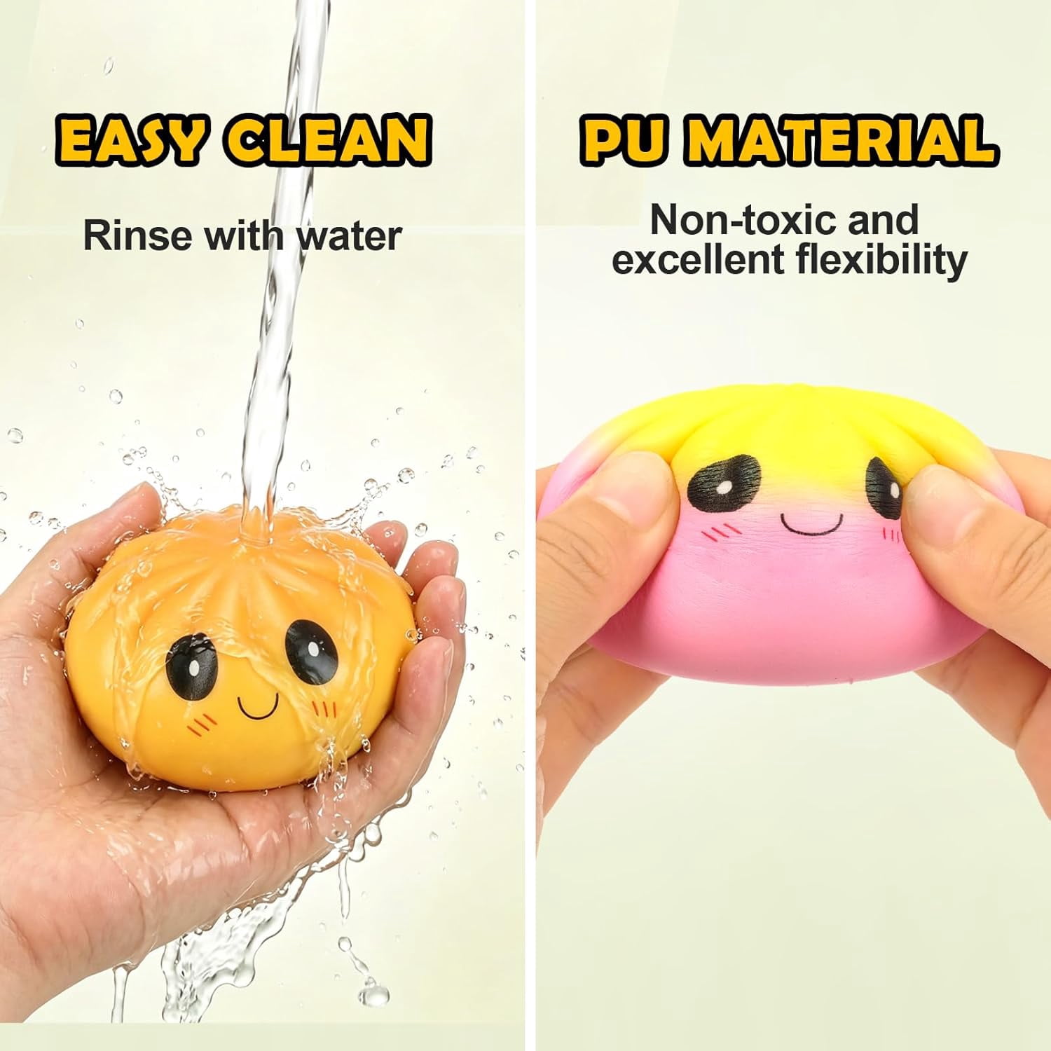 Dumpling Squishy, Practical Squeeze Dough Squishy Tool for College Dorm Desk Aesthetic and Study Break Comfort (1/6 Pcs)