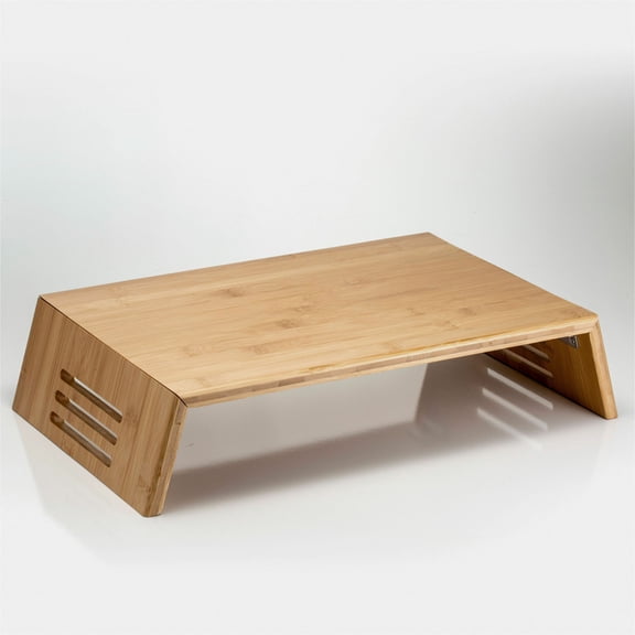 Officemate 71008 Bamboo Desktop Monitor Stand, For 16" Monitors, 17.56 X 12.44 X 2.64, Brown, Supports 20 Lbs