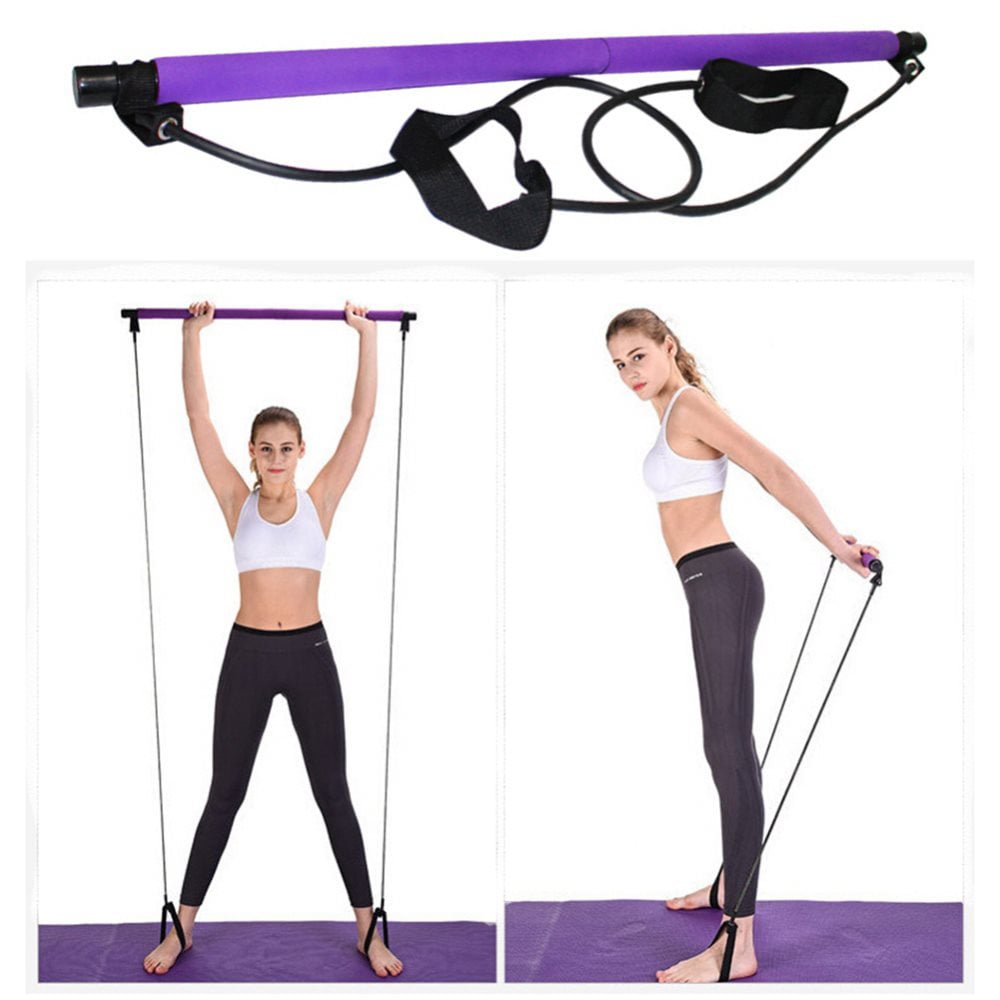 Details about   Pilates Bar Set with Resistance Bands Home Training Exercise Equipment Gym 