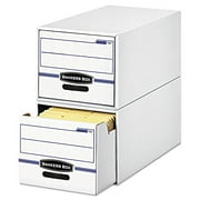 Bankers Boxamp;reg; - Stor/Drawer File Drawer Storage Box, Letter, White/Blue, 6/Carton - Sold As 1 Carton - Stacks Two high to Save Space.