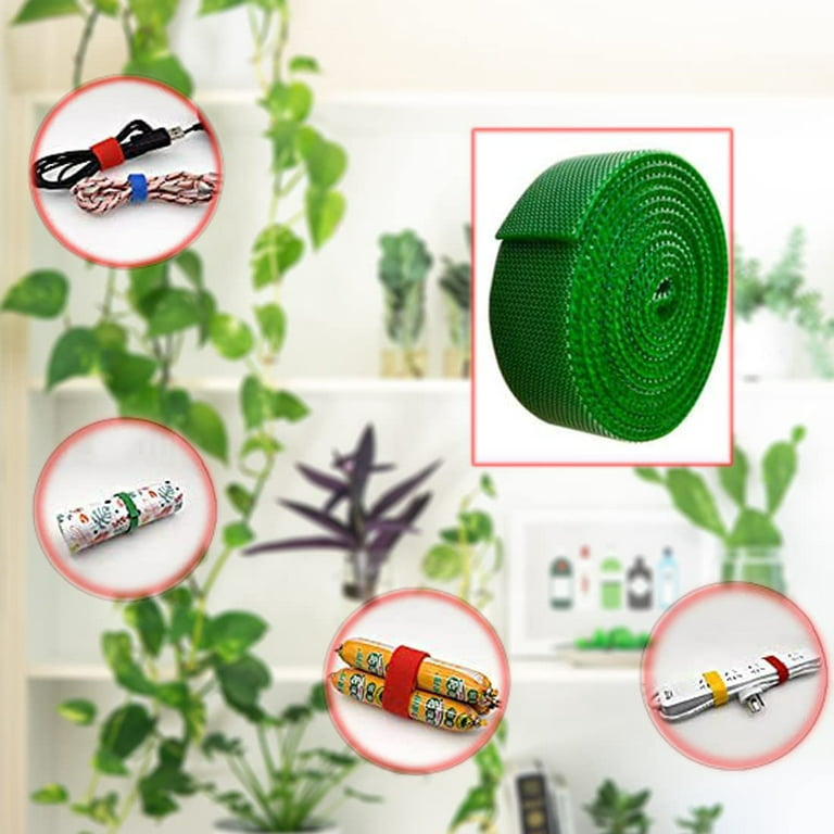 Plant Ties - With Velcro Closure - Resealable - Perforated to Tear Off -  Stable and Weatherproof - Plant Support - Fixing Band - Velcro Cable Ties  （10mm*1m，8Pcs） 